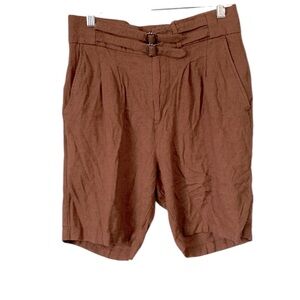 Antioch linen blend HIGH WAIST BUCKLE CLOSURE Shorts size 29 unisex